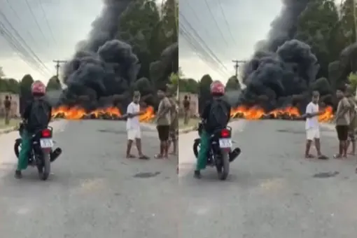 Eunápolis: Após morte de criança por bala perdida em tiroteio, dois veículos são incendiados durante protesto